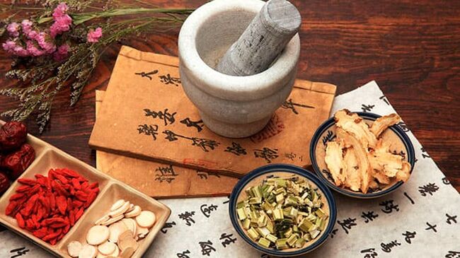 Tibetan ingredients for the preparation of a folk remedy for wrinkles. 