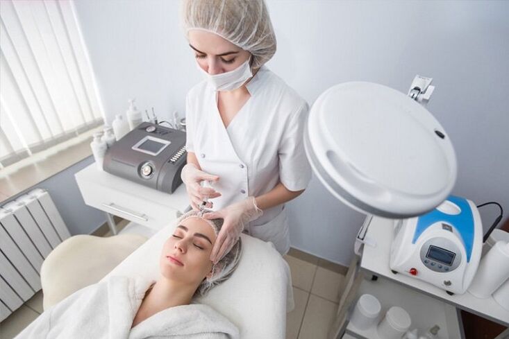 facial skin rejuvenation in a cosmetology salon