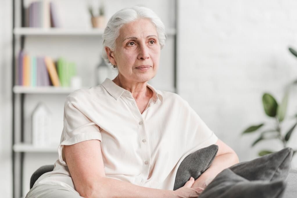 old woman with wrinkles